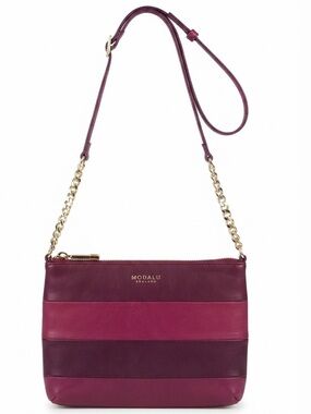 Modalu England Two-Tone Purple Leather Crossbody Bag